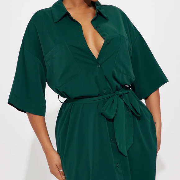 Midi Dress - Dark Green - Picture 2 of 3